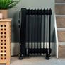 2kW Oil Filled Radiator, 9 Fin Portable Electric Heater - Black, Adjustable Thermostat, Safety Cut-Off, 20 m sq Room Image 4