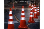 Safety Cones, 6 x 36" Traffic Cones, PVC Orange Construction Cones, Reflective Collars Traffic Cones with Weighted Base Used for Traffic Control, Driveway Road Parking and School Improvement
