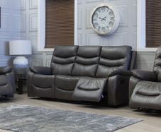 NEW 3+1+1 Grey Leather Sofa Set