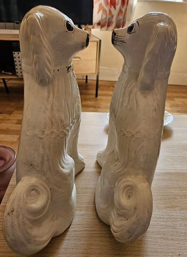 2 Large Staffordshire Style Spaniel Dog Ornaments
