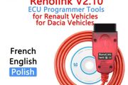 2024 Latest Version Renolink V2.10 OBD2 Diagnostic Cable Tools Airbag ECM UCH Key Code ECU Reset Programmer USB Interface for Renault Dacia , multi language Polish , English French