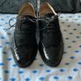 Chanel 100% calfskin leather brogues oxfords unisex wingtip size 4.5 Image 4