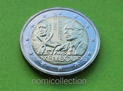 Luxembourg 2018 year Uncirculated 2 Euro coin.