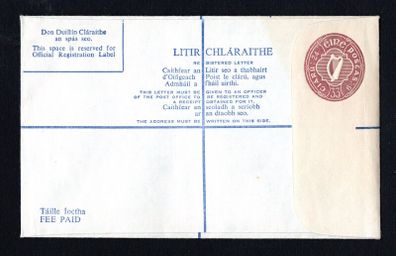 1976 Ireland 33p Registered envelope Size G (compensation on reserve IR6.35/IR50) Mint