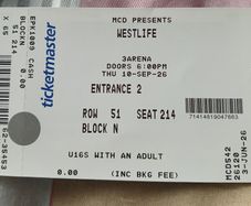 SWAP 2 westlife tickets sept 10th for fri 11th