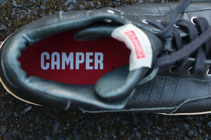 Camper mens blue/black leather ankle shoes