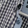 SELECTED HOMME Navy & White Superior Egyptian Cotton check shirt with button down collar Sz L - Rrp 75 (New) Image 7