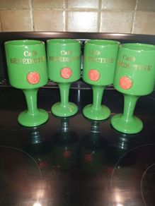 Set of four cafe benedictine glasses
