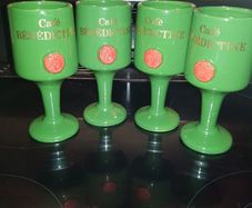 Set of four cafe benedictine glasses