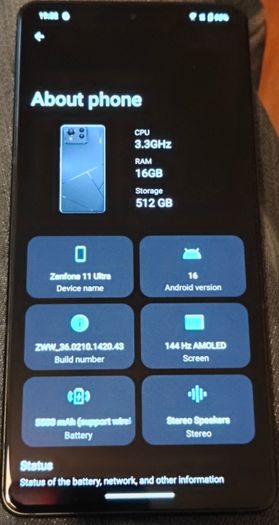 ASUS Zenfone 11 Ultra, Black, 16GB RAM 512GB Memory