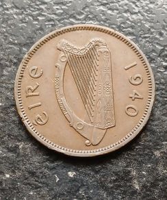 1940 Ireland Half Penny "Leat Pingin"
