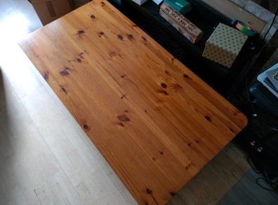 Solid Pine Coffee Table with Storage Shelf