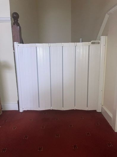 Two Babydan auto retracting stair gates plus brand new extensions