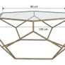 Stunning Geometric Gold & Glass Coffee Table (Excellent Condition) Image 2