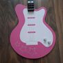 Pink Wooden Guitar Wall Decor Image 3