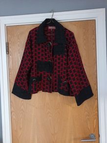 Neslay Red/Black  Box Jacket. S .18.   New- No Tag.