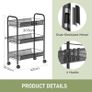 Brand New WELDUN Kitchen Trolley with 3 Tiers, Metal Shelf on Wheels with Handle. Image 2