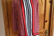 Next Ladies red black and cream blouse top Uk 16 postage included