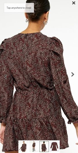 AX Paris Red Animal Print Puff Sleeve Skater Dress BNWT