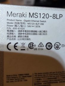 Cisco Meraki MS120-8LP POE network switch with SFP