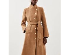 KAREN MILLEN  Italian Manteco Wool Midi Coat