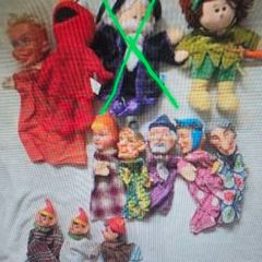 Collection of vintage hand puppets - various characters