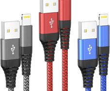 NEW SALE | iPhone Charger Cable, Lightning Cable 3Pack 6FT/1.8M iPhone Charger Braided Long iPhone USB Fast Charging Cable