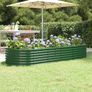 Garden Raised Bed Galvanised Steel 224x80x36 cm Green Image 2