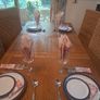 Oak Extendable Dining Table & 6 Whicker Chairs Image 8