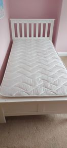 Single bed white frame with mattress