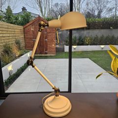 Table Lamp Truman TL1 White with Antique Brass Adjustable