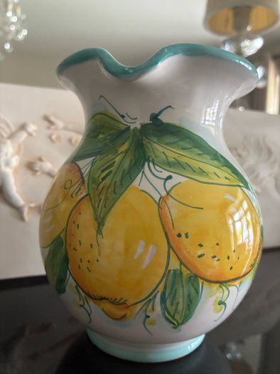 Handpainted Sorrento Ceramic pitcher signed