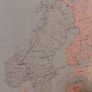 1990s Large  Framed School Wall Map Of Europe Image 8