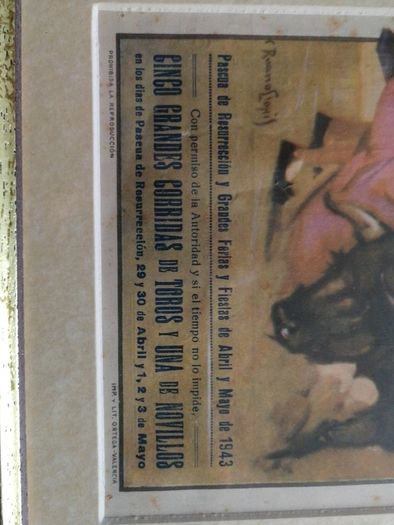 Old Spanish Print/leaflet Seville Framed
