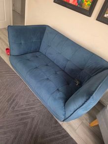 2 seater love seat velvet sofa