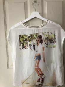 White Flowy Waterfall Girls top