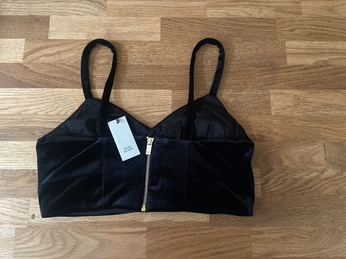 Brand New River Island Black Velvet Bra Top