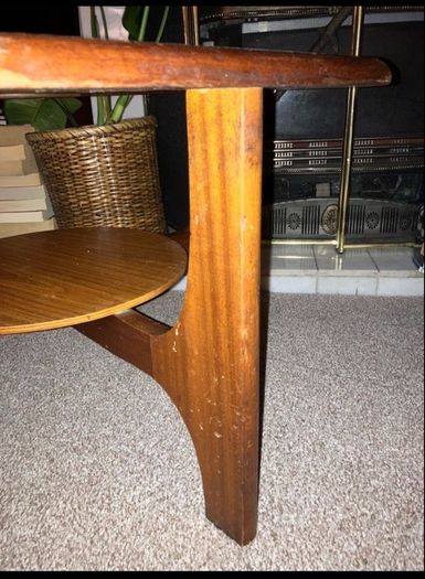 Mid Century Octagonal Coffee Table with Glass Top
