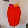 Vintage 1990s Irish designer Paul Costelloe pink orange linen tulip skirt Made in Ireland S 8 10 Image 3