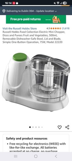 Russell Hobbs electric mini chopper