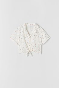 Zara polka dot shirt with knot size 9yo
