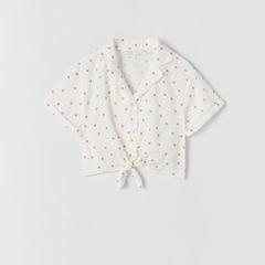 Zara polka dot shirt with knot size 9yo
