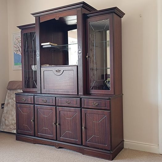 Traditional Rossmore Two-Piece Breakfront Secretary Display Cabinet
