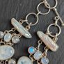 Moonlight gemstones &mother pearl silver bracelet Image 4