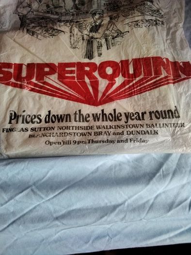Vintage superquinn shopping bag 1970s