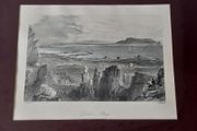 Old 19th C Framed Print of Dublin Bay