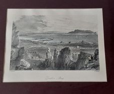 Old 19th C Framed Print of Dublin Bay