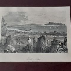 Old 19th C Framed Print of Dublin Bay