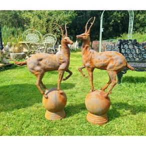 Stags Pair Cast Iron D1920