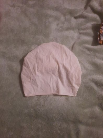 cream turban style baby hat